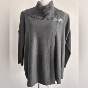 Black Oversized Cowl-neck Sweater